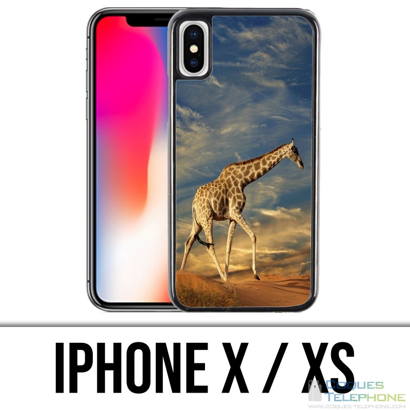 Coque iPhone X / XS - Girafe Fourrure