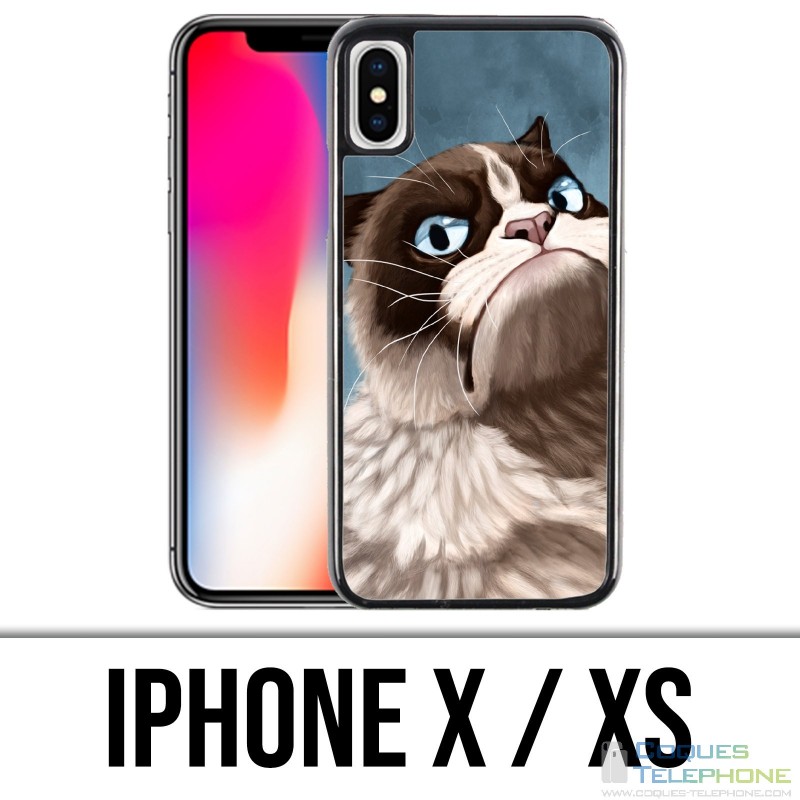 Coque iPhone X / XS - Grumpy Cat
