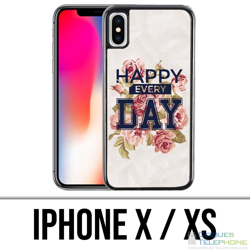 Custodia iPhone X / XS - Happy Every Days Roses