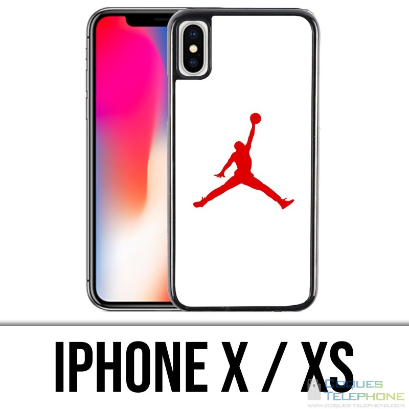 Coque iPhone X / XS - Jordan Basketball Logo Blanc