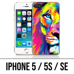 Coque iPhone 5 / 5S / SE - Lion Multicolore