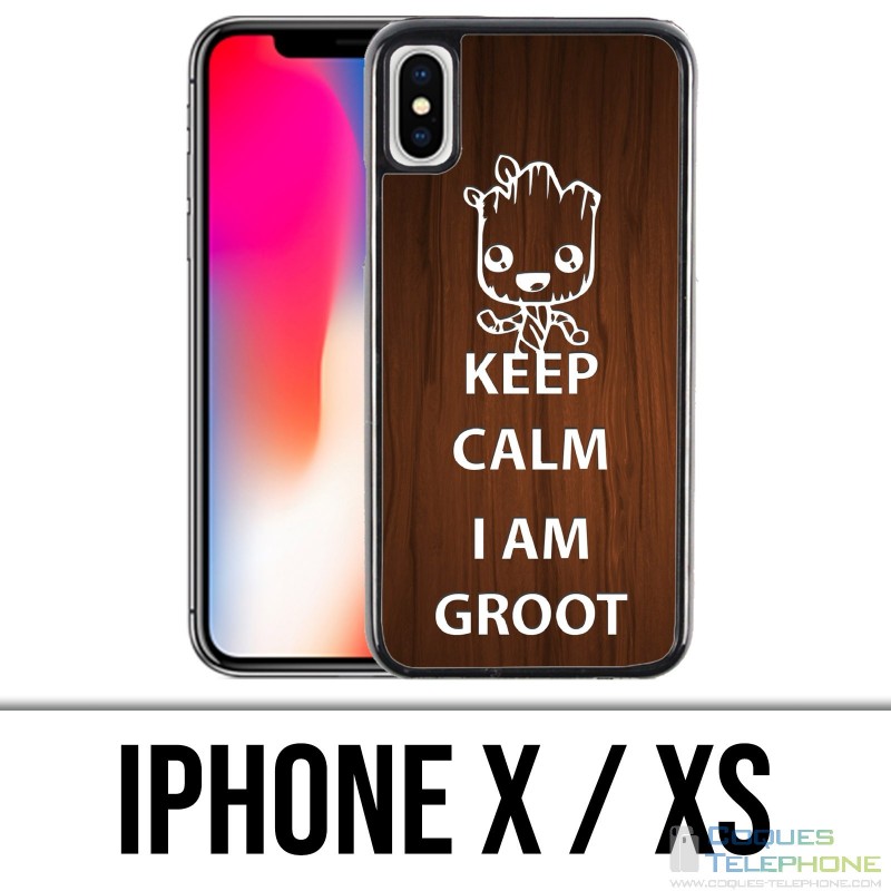Funda iPhone X / XS - Mantenga la calma Groot