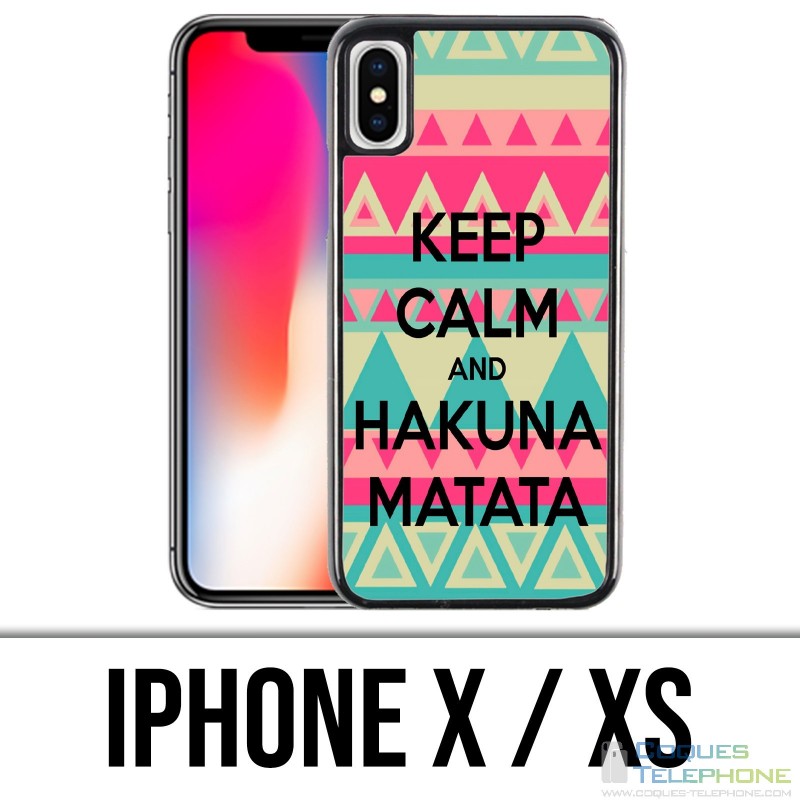 Custodia per iPhone X / XS - Mantieni la calma Hakuna Mattata