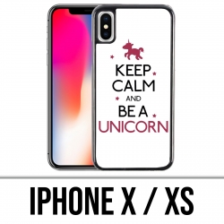 Coque iPhone X / XS - Keep Calm Unicorn Licorne
