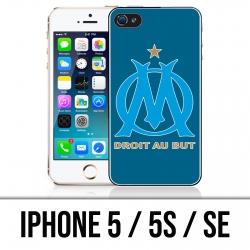 Coque iPhone 5 / 5S / SE - Logo Om Marseille Big Fond Bleu