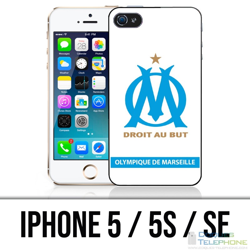 IPhone 5 / 5S / SE case - Logo Om Marseille Blanc