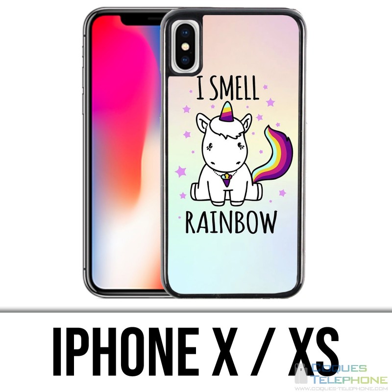 Coque iPhone X / XS - Licorne I Smell Raimbow
