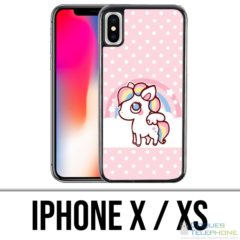X / XS iPhone Hülle - Unicorn Kawaii