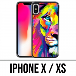 Coque iPhone X / XS - Lion Multicolore