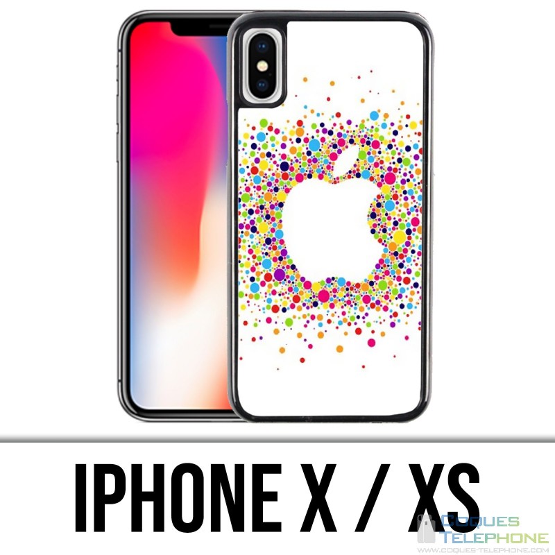 Coque iPhone X / XS - Logo Apple Multicolore