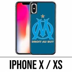Funda iPhone X / XS - Logotipo Om Marsella Fondo azul grande