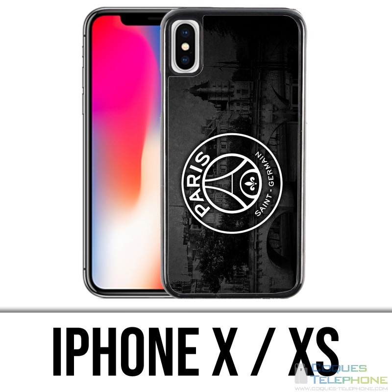 Funda iPhone X / XS - Logo Psg Fondo negro