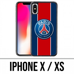 Coque iPhone X / XS - Logo Psg New Bande Rouge