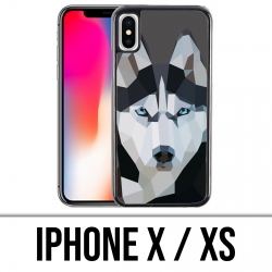 Custodia iPhone X / XS - Origami Husky Wolf