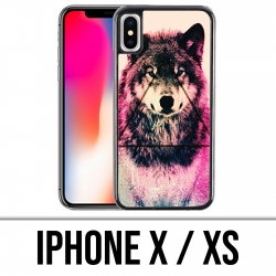 Coque iPhone X / XS - Loup Triangle