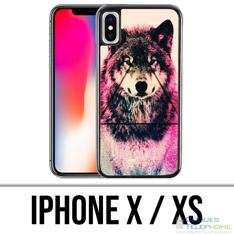 Funda para iPhone X / XS - Triangle Wolf