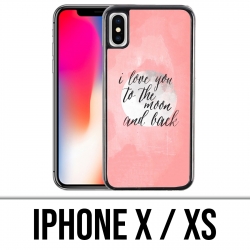 Coque iPhone X / XS - Love Message Moon Back