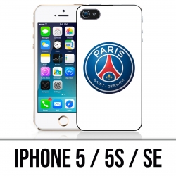 Coque iPhone 5 / 5S / SE - Logo Psg Fond Blanc