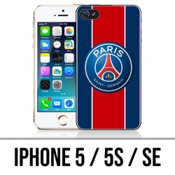 Custodia per iPhone 5 / 5S / SE - Nuovo logo Psg a fascia rossa