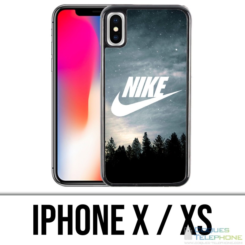 Funda para iPhone X / XS - Nike Logo Wood