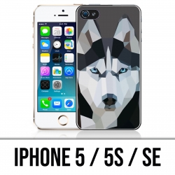 IPhone 5 / 5S / SE Hülle - Origami Husky Wolf