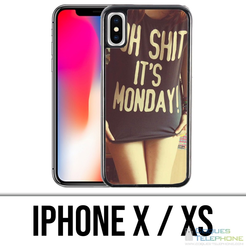 Coque iPhone X / XS - Oh Shit Monday Girl