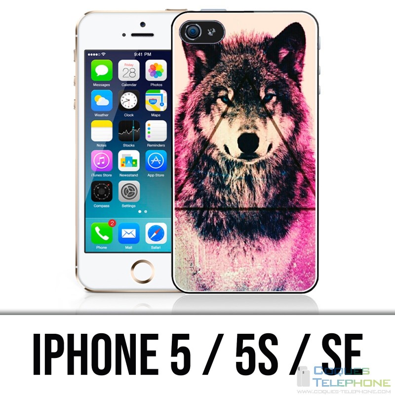 Coque iPhone 5 / 5S / SE - Loup Triangle