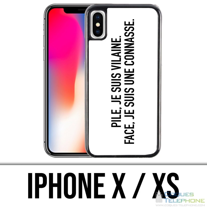 Carcasa iPhone X / XS - Batería Vilaine Face Connasse