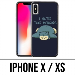 Coque iPhone X / XS - Pokémon Ronflex Hate Morning