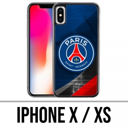Funda para iPhone X / XS - PSG Logo Metal Chrome