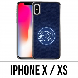 Coque iPhone X / XS - PSG Minimalist Fond Bleu