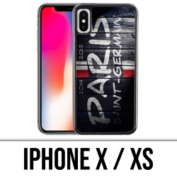 Coque iPhone X / XS - PSG Tag Mur
