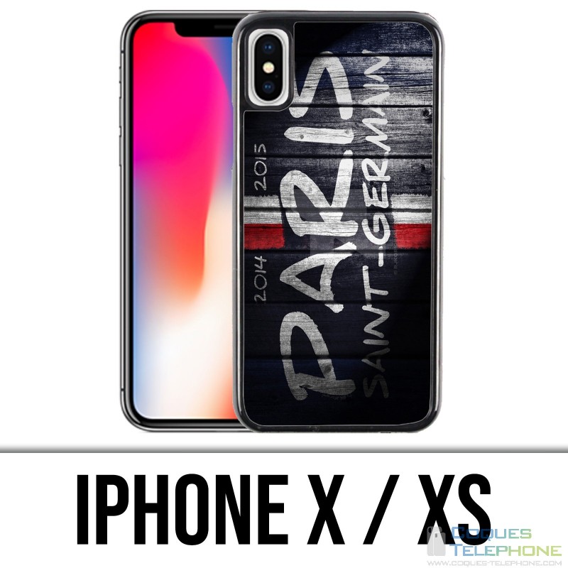 Coque iPhone X / XS - PSG Tag Mur