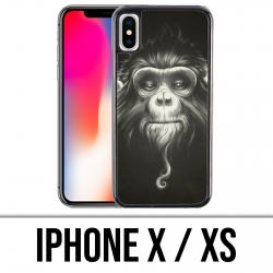 Coque iPhone X / XS - Singe Monkey Anonymous