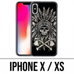 X / XS iPhone Case - Skull Head Feathers