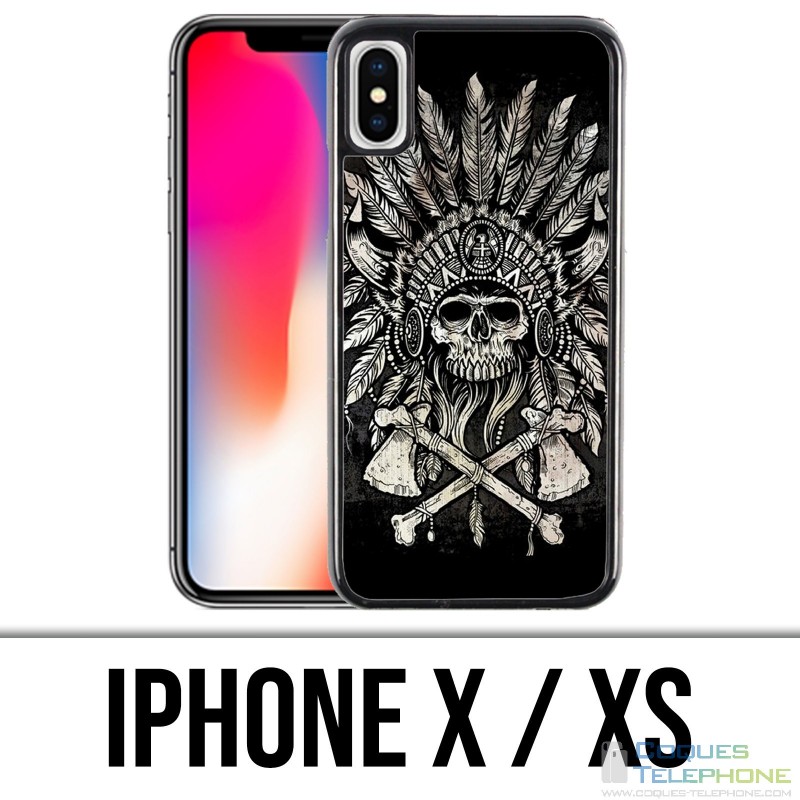 Coque iPhone X / XS - Skull Head Plumes