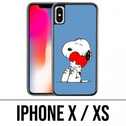 Coque iPhone X / XS - Snoopy Coeur