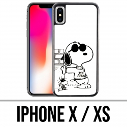 Coque iPhone X / XS - Snoopy Noir Blanc