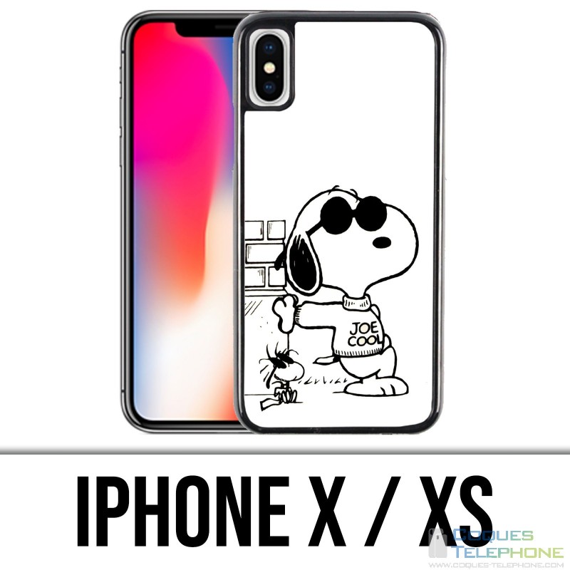 Custodia per iPhone X / XS - Snoopy Nero Bianco