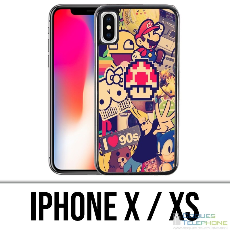 Coque iPhone X / XS - Stickers Vintage 90S