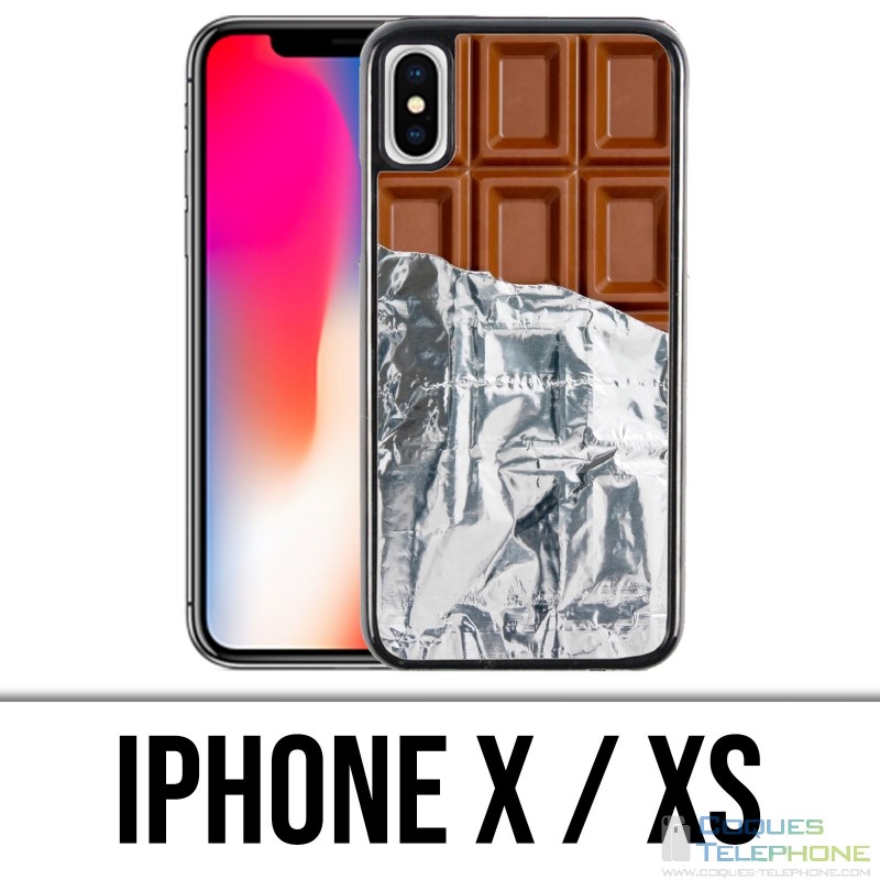 Coque iPhone X / XS - Tablette Chocolat Alu
