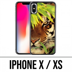 Coque iPhone X / XS - Tigre Feuilles
