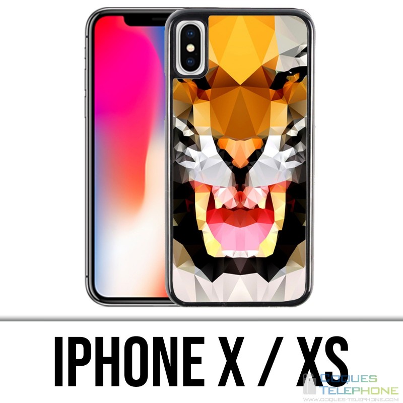 Coque iPhone X / XS - Tigre Geometrique