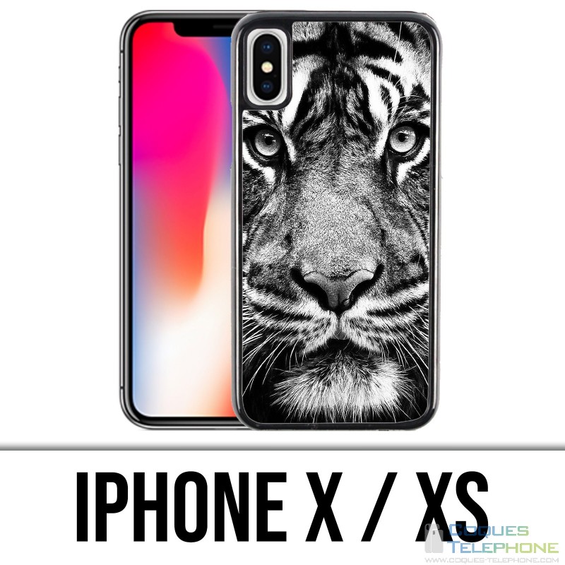 Coque iPhone X / XS - Tigre Noir Et Blanc