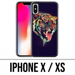 Funda iPhone X / XS - Pintura Tiger