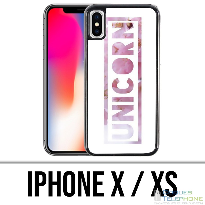 Coque iPhone X / XS - Unicorn Fleurs Licorne