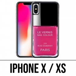 Coque iPhone X / XS - Vernis Paris Rose