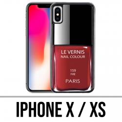 Custodia per iPhone X / XS - Vernice rossa Parigi