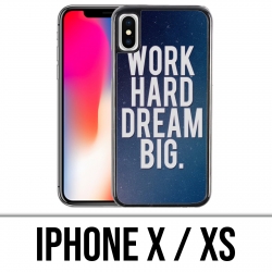 Custodia per iPhone X / XS - Work Hard Dream Big