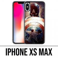 Coque iPhone XS MAX - Captain America Grunge Avengers